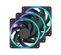Fractal Design Momentum 12 RGB - Silent PC Case Fan - 120 mm - ARGB Gen 2-16 LEDs - Liquid Crystal Polymer LCP blades - FDB Fluid Dynamic Bearing - Cooling Performance - Black - 3 pack