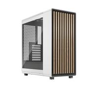 Fractal Design North Chalk White Tempered Glass Clear - Wood Oak front - Glass side panel - Two 140mm Aspect PWM fans included - Type C USB - ATX Airflow Mid Tower PC Gaming Case
