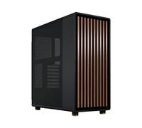 Fractal Design North Charcoal Black - Wood Walnut front - Mesh side panels - Two 140mm Aspect PWM fans included - Type C USB - ATX Airflow Mid Tower PC Gaming Case