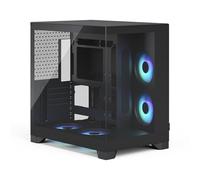 Fractal Design Pop 2 Vision Black RGB Panoramic Glass PC Gaming Case - Dual-Chamber Layout - Four Reverse Fans Included - Reverse Connector & ATX/E-ATX/mATX/ITX