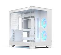 Fractal Design Pop 2 Vision White RGB Panoramic Glass PC Gaming Case - Dual-Chamber Layout - Four RGB Reverse Fans Included - Reverse Connector & ATX/E-ATX/mATX/ITX