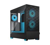 Fractal Design Pop Air RGB Cyan Core Mid Tower Tempered Glass PC Case Black - FD-C-POR1A-02