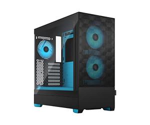 Fractal Design Pop Air RGB Cyan Core - Tempered Glass Clear Tint - Honeycomb Mesh Front - TG side panel - Three 120 mm Aspect 12 RGB fans included - ATX High Airflow Mid Tower PC Gaming Case
