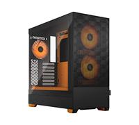 Fractal Design Pop Air RGB Orange Core - Tempered Glass Clear Tint - Honeycomb Mesh Front - TG side panel - Three 120 mm Aspect 12 RGB fans included - ATX High Airflow Mid Tower PC Gaming Case