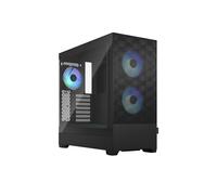 Fractal Design Pop Air RGB Black - Tempered Glass Clear Tint - Honeycomb Mesh Front - TG side panel - Three 120 mm Aspect 12 RGB fans included - ATX High Airflow Mid Tower PC Gaming Case
