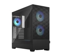 Fractal Design Pop Air RGB Black - Tempered Glass Clear Tint - Honeycomb Mesh Front - TG side panel - Three 120 mm Aspect 12 RGB fans included - ATX High Airflow Mid Tower PC Gaming Case