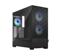 Fractal Design Pop Air RGB Black - Tempered Glass Clear Tint - Honeycomb Mesh Front - TG side panel - Three 120 mm Aspect 12 RGB fans included - ATX High Airflow Mid Tower PC Gaming Case