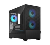 Fractal Design Pop Mini Air RGB Black - Tempered Glass Clear Tint - Honeycomb Mesh Front - TG side panel - Three 120 mm Aspect 12 RGB fans included - mATX High Airflow PC Gaming Case