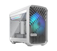Fractal Design Torrent Nano RGB White - Compact High-Airflow mITX/mDTX Case with 180mm Fan and Clear Tint Glass