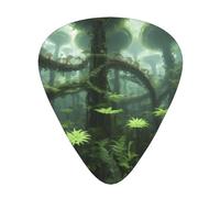 Fractal Fern Forest Wzywhj Prints Abs Guitar Picks 12 Piece, Easy Grip Uke Picks For Your Bass, Ukulele, Acoustic Or Electric Guitar