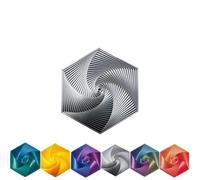 Fractal Fidget Hexagon,3.2" 3D Printed Anti Stress Sensory Tool for Adults Mindful Meditation Tool Geometric Hexagon Spiral for Anxiety Relief Christmas Birthday Gift (Sliver)