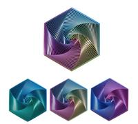 Fractal Fidget Hexagon,3D Printed Anti Stress Sensory Tool for Adults Mindful Meditation Tool Geometric Hexagon Spiral for Anxiety Relief Christmas Birthday Gift (Dazzling Colors)