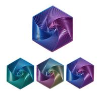 Fractal Fidget Hexagon,3D Printed Anti Stress Sensory Tool for Adults Mindful Meditation Tool Geometric Hexagon Spiral for Anxiety Relief Christmas Birthday Gift(Purple)