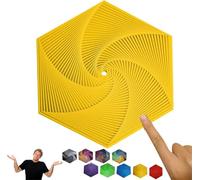 Fractal Fidget Hexagon,3D Printed Hexagon Fidget Toy,Colorful Fidget Cubes Sensory Toys,Hexagon Spiral Fidget Toy,Geometric Fidget Coasters,Mindful Meditation Tool,Sensory Toys (Yellow)