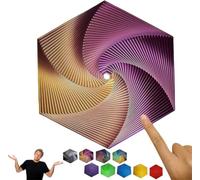 Fractal Fidget Hexagon,3D Printed Hexagon Fidget Toy,Colorful Fidget Cubes Sensory Toys,Hexagon Spiral Fidget Toy,Geometric Fidget Coasters,Mindful Meditation Tool,Sensory Toys (Purple Gold)