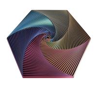 Fractal Fidget Hexagon, 3D Printing Hexagon Fidget Toy, Pocket Size Fidget Toy Anti-Anxiety and Stress Relief Toys, Hexagon Spiral Toys for Kids and Adults (Yellow Blue)