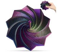 Fractal Fidget Star With Handle, Sensory Stress Relief Tool, Focus Enhancement Desk Accessory, 9 cm Multicolor Star