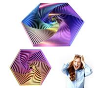Fractal Fidget Toy, 2 Pcs 3D Printing Hexagon Fidget Toys Hexagon Spiral Sensory Toy 3D Printed Stress Relief Toys 3D Spiral Visual Design for Kids Adults Anti Anxiety Stress Relief (Purple Gold)