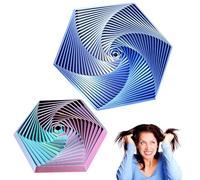 Fractal Fidget Toy, 2 Pcs 3D Printing Hexagon Fidget Toys Hexagon Spiral Sensory Toy Gradient 3D Printed Stress Relief Toys 3D Spiral Visual Design for Kids Adults Anti Anxiety Stress Relief (Blue)