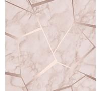 Fractal Marble Wallpaper Granite Cloudy Metallic Rose Gold Luxury Fine Decor