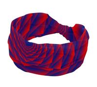 Fractal Rose Flower Blue Red Wide Hairbands for Women, Soft Turban Headband, Non Slip Head Wraps, Elastic Sweat Yoga Workout Headband Cross Knotted Hairwrap Bandana