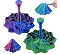 Fractal Sensory Fidget Star, 2Pcs Expanded Star Fidget Toys with Handle, 3D Printed Fidget Toy for Adults & Teens, Hexagon Spiral Stress Relief Desk Toy for Office School Home