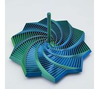 Fractal Sensory Fidget Star, 3D Printed Expanded Fractal Fidget Star with Handle, Hexagonal Decompression Sensory Rotating Spiral for Adults Kids Stress Relief Color B