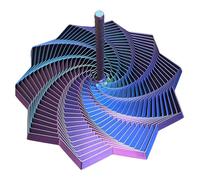 Fractal Sensory Fidget Star, 3D Printed Expanded Fractal Fidget Star with Handle, Hexagonal Decompression Sensory Rotating Spiral for Adults Kids Stress Relief Color A