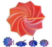 Fractal Sensory Fidget Star - 3D Printed Expanded Fractal Fidget Star with Handle,Hexagonal Decompression Sensory Rotating Spiral for Relieving Stress Irritability and Relaxation (Orange, 9CM)