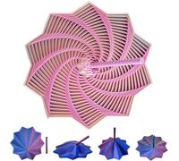 Fractal Sensory Fidget Star - 3D Printed Expanded Fractal Fidget Star with Handle,Hexagonal Decompression Sensory Rotating Spiral for Relieving Stress Irritability and Relaxation (Pink, 17CM)