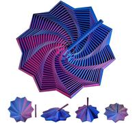 Fractal Sensory Fidget Star - 3D Printed Expanded Fractal Fidget Star with Handle,Hexagonal Decompression Sensory Rotating Spiral for Relieving Stress Irritability and Relaxation (Blue, 17CM)