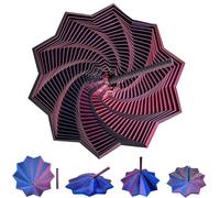 Fractal Sensory Fidget Star - 3D Printed Expanded Fractal Fidget Star with Handle,Hexagonal Decompression Sensory Rotating Spiral for Relieving Stress Irritability and Relaxation (Black, 17CM)