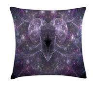 Fractal, Space Surreal Vibrant Ombre Heart Figure On Stars Cosmos Backdrop Love Romance Cushion Cover Soft Throw Pillow Case Polyester Cushion Covers For Valentines Day 45X45Cm