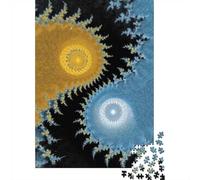 Fractal Spirals in Gold And Blue 1000 Piece Jigsaw Puzzle, 70x50cm/1000pcs, for Adults, Quiet Home Activity, Focused Puzzle Time And Quiet Weekends