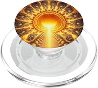 Fractal Sunburst Art - Abstract Energy Design PopSockets PopGrip for MagSafe
