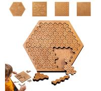 Fractal Tray Puzzle, 2026 New Extremely High Difficulty Fractal Puzzles,Set of 3 Mind Bending Wooden Jigsaw Puzzles,Reverse Thinking Challenging Irregular for Puzzle Enthusiasts (Triangular)