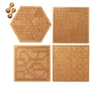 Fractal Tray Puzzle, 2026 Upgrade Mind Bending Wooden Jigsaw Puzzle, Difficult Challenging Impossible Puzzles for Adults, Advanced Hard Jigsaw Puzzles with Frame(4PCS#)