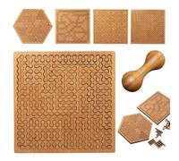 Fractal Tray Puzzle, 2026 Upgrade Mind Bending Wooden Jigsaw Puzzle, Difficult Challenging Impossible Puzzles for Adults, Advanced Hard Jigsaw Puzzles with Frame(B#)
