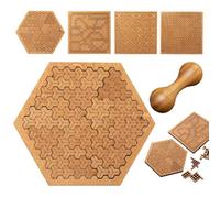 Fractal Tray Puzzle, 2026 Upgrade Mind Bending Wooden Jigsaw Puzzle, Difficult Challenging Impossible Puzzles for Adults, Advanced Hard Jigsaw Puzzles with Frame(A#)