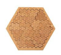 Fractal Tray Puzzle Extremely High Difficulty Puzzles, Mind Bending Wooden Jigsaw, Reverse Thinking Challenging Irregular with Frame(18x18cm)