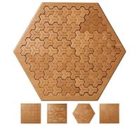 Fractal Tray Puzzle for Adults, Unique Irregular-Shaped Wooden, with No Image, Reverse Thinking Brain Teaser Challenge, for Lovers(Style 4)