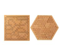 Fractal Tray Puzzle, Hard Difficult Wooden Jigsaw Puzzles for Adults, Portable Unique Irregular Creative Labyrinth Puzzles, Impossible Reverse Thinking Challenging, No Image Puzzle(C+D)