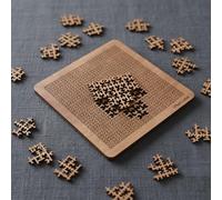 Fractal Tray Puzzle - Hard Irregular Wooden Jigsaw Challenge for Adults, Brain Teaser, Precision Laser-Cut Puzzles, Travel, Gift for Puzzle Lovers,Portable Jigsaws with Frame (A-3PC)