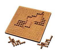 Fractal Tray Puzzle - Hard Wooden Jigsaw for Adults | Mind-Bending, Irregular No-Image Challenge | Reverse Thinking Challenging Irregular Jigsaw with Frame（Chain）