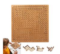 Fractal Tray Puzzle, Hard Wooden Jigsaw for Adults, Mind-Bending No-Image Reverse Thinking Challenge, Unique Irregular Creative Labyrinth, Improves Logic, for Family Party (B)