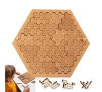 Fractal Tray Puzzle, Hard Wooden Jigsaw for Adults, Mind-Bending No-Image Reverse Thinking Challenge, Unique Irregular Creative Labyrinth, Improves Logic, for Family Party (D)