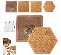 Fractal Tray Puzzle, Hard Wooden Jigsaw Puzzle for Adults, Irregular No-Image Labyrinth Brain Teaser, Reverse Thinking Challenge for Solo Play, Family Gatherings (A1+A4)