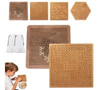 Fractal Tray Puzzle, Hard Wooden Jigsaw Puzzle for Adults, Irregular No-Image Labyrinth Brain Teaser, Reverse Thinking Challenge for Solo Play, Family Gatherings (A3+A4)