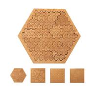 Fractal Tray Puzzle, Mind Bending Wooden Jigsaw Puzzle for Adults, Portable Impossible Reverse Thinking Challenging No Image Puzzles, Mind Advanced Hard Aztec Game for Family Party, Gift (A1)