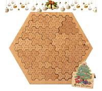 Fractal Tray Puzzles, 2026 New Mind Bending Wooden Jigsaw Puzzle, Reverse Thinking No Image Puzzles Toys for Adults Kids (Hexagon)